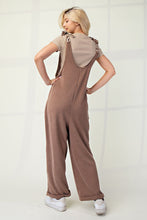 Load image into Gallery viewer, Ribbed Leopard Tied Shoulder Overalls