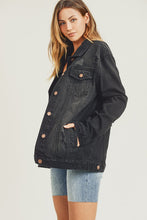Load image into Gallery viewer, RISEN Distressed Long Sleeve Denim Jacket