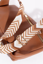 Load image into Gallery viewer, PU Leather Chevron Strap Crossbody Bag