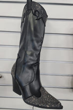 Load image into Gallery viewer, Chunky Heel Rhinestone Decor Western Boots