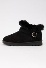 Load image into Gallery viewer, Faux-Fur Buckle Round Toe Booties