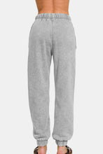 Load image into Gallery viewer, Acid Wash Fleece Drawstring Sweatpants with Pockets