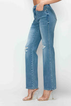 Load image into Gallery viewer, Distressed High Rise Straight Jeans