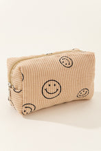 Load image into Gallery viewer, Smiley Face Corduroy Cosmetic Pouch