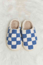 Load image into Gallery viewer, Checkered Print Plush Slide Slippers