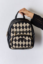 Load image into Gallery viewer, Argyle Pattern PU Leather Backpack