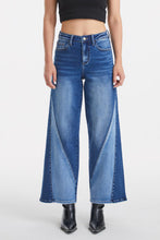 Load image into Gallery viewer, BAYEAS High Waist Two-Tones Patched Wide Leg Jeans