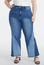 Load image into Gallery viewer, BAYEAS High Waist Two-Tones Patched Wide Leg Jeans