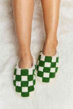 Load image into Gallery viewer, Checkered Print Plush Slide Slippers