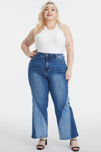Load image into Gallery viewer, BAYEAS High Waist Two-Tones Patched Wide Leg Jeans