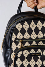 Load image into Gallery viewer, Argyle Pattern PU Leather Backpack