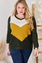 Load image into Gallery viewer, Colorblock V-Neck Blouse