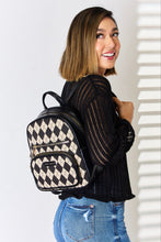 Load image into Gallery viewer, Argyle Pattern PU Leather Backpack
