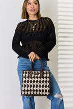 Load image into Gallery viewer, Argyle Pattern PU Leather Handbag
