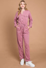 Load image into Gallery viewer, Button Up Drawstring Waist Straight Jumpsuit