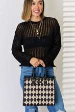 Load image into Gallery viewer, Argyle Pattern PU Leather Handbag