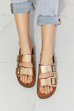 Load image into Gallery viewer, Best Life Double-Banded Slide Sandal in Gold