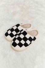 Load image into Gallery viewer, Checkered Print Plush Slide Slippers