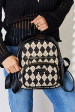 Load image into Gallery viewer, Argyle Pattern PU Leather Backpack