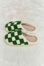 Load image into Gallery viewer, Checkered Print Plush Slide Slippers