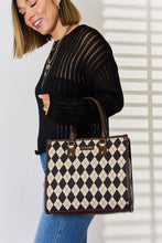 Load image into Gallery viewer, Argyle Pattern PU Leather Handbag