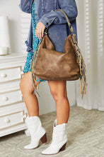 Load image into Gallery viewer, PU Leather Fringe Detail Shoulder Bag