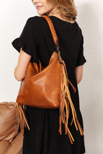 Load image into Gallery viewer, PU Leather Fringe Detail Shoulder Bag