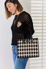 Load image into Gallery viewer, Argyle Pattern PU Leather Handbag