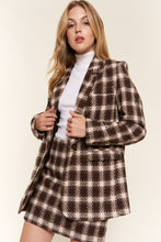 Load image into Gallery viewer, Plaid Brushed One Button Blazer
