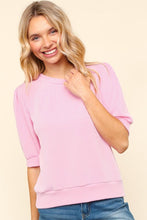 Load image into Gallery viewer, Wavy Rib Half Sleeve Knit Top
