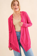 Load image into Gallery viewer, Thermal Hooded Open Front Cardigan with Pockets
