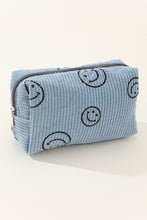 Load image into Gallery viewer, Smiley Face Corduroy Cosmetic Pouch
