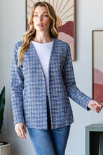 Load image into Gallery viewer, Houndstooth Tweed Open Front Blazer
