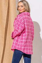 Load image into Gallery viewer, Tweed Button Down Long Sleeve Shacket
