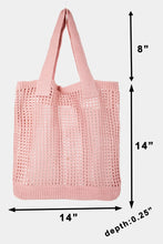 Load image into Gallery viewer, Pointelle Knit Crochet Tote Bag
