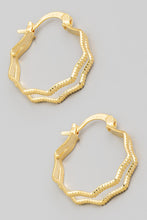 Load image into Gallery viewer, Double Wavy Pincatch Hoop Earrings
