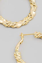 Load image into Gallery viewer, Double Twist Chain Latch Hoop Earrings
