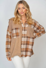 Load image into Gallery viewer, Contrast Plaid Button Down Shirt
