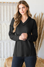 Load image into Gallery viewer, Ribbed V-Neck Exposed Seam Top
