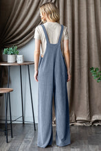 Load image into Gallery viewer, Ribbed Front Pocket Sleeveless Jumpsuit - Blue
