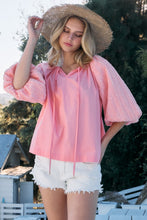 Load image into Gallery viewer, Poplin Bubble Sleeve Blouse
