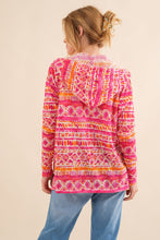 Load image into Gallery viewer, Printed Thermal Hooded Open Front Cardigan
