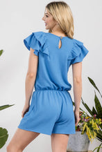 Load image into Gallery viewer, V-Neck Ruffled Ribbed Romper
