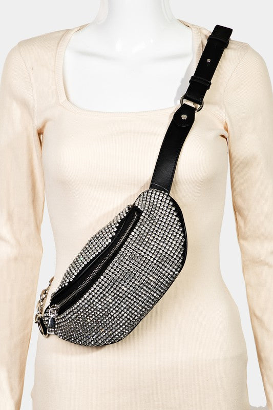 Pave Rhinestone Crossbody Bag