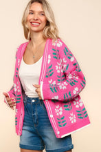 Load image into Gallery viewer, Floral Jacquard V-Neck Button Up Cardigan
