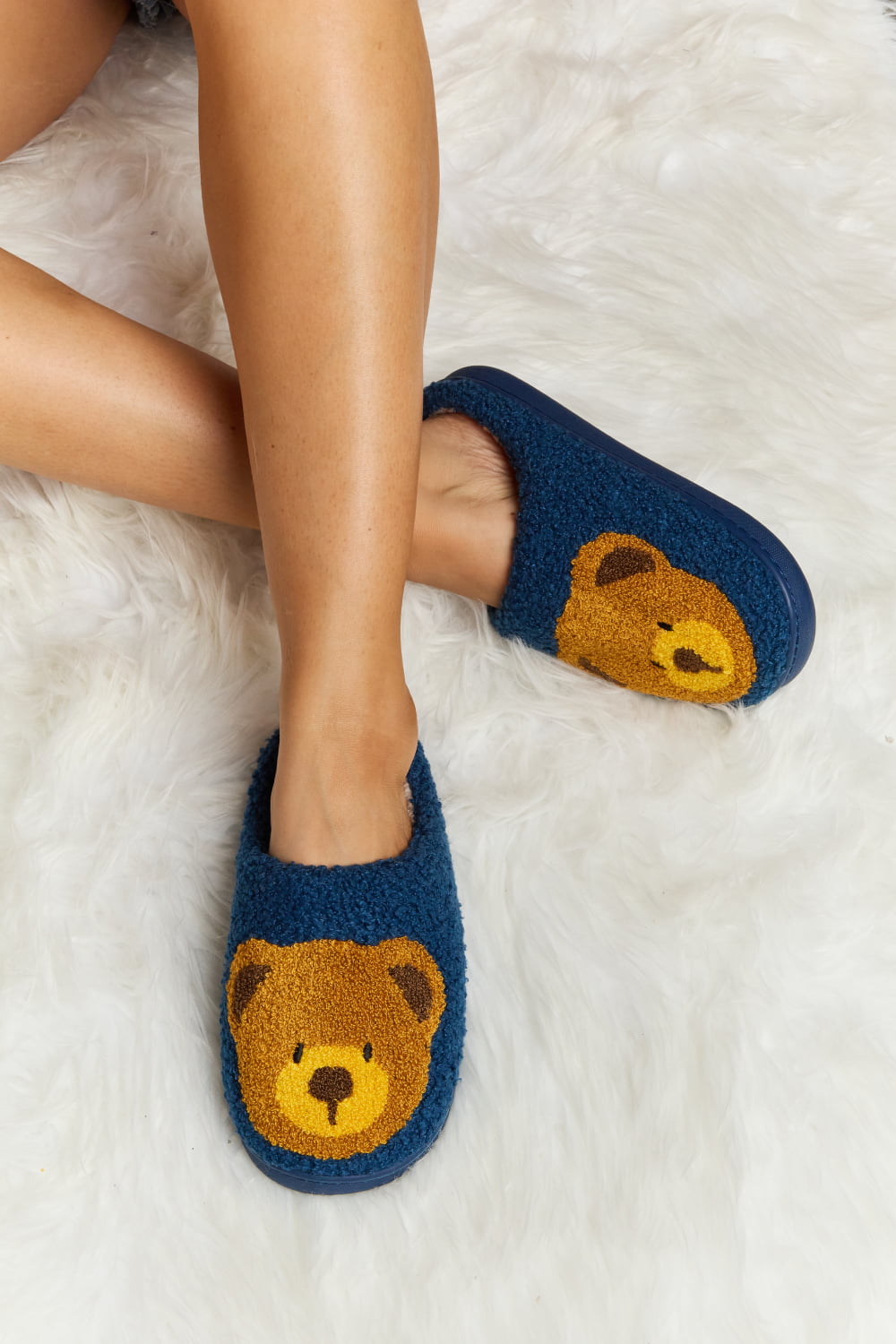 Teddy Bear Plush Slide Slippers