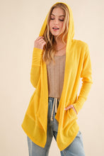 Load image into Gallery viewer, Thermal Hooded Open Front Cardigan with Pockets
