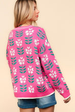 Load image into Gallery viewer, Floral Jacquard V-Neck Button Up Cardigan
