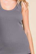 Load image into Gallery viewer, Ribbed Scoop Neck Tank
