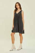 Load image into Gallery viewer, Texture V-Neck Sleeveless Flare Mini Dress
